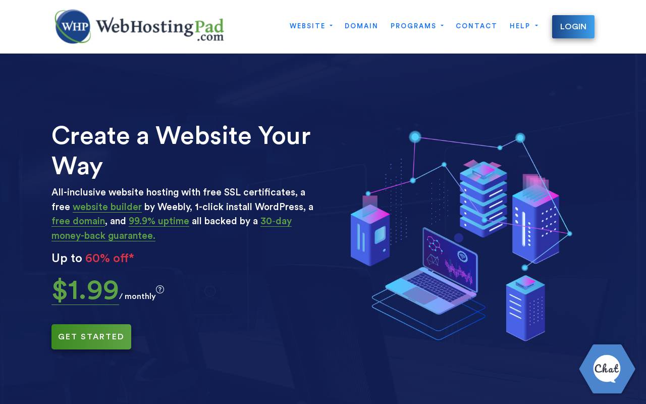 Web Hosting Pad 官网截图